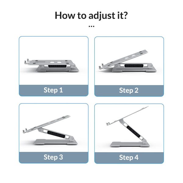 Aluminum Foldable Laptop Cooling Stand with USB 3.0 Hub Online now - Image 5