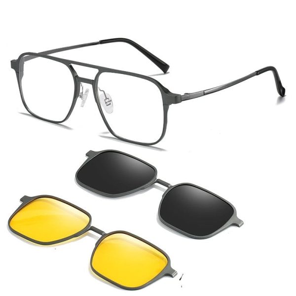 Polarized Magnetic Clip-On Aluminum Frame Lightweight Sunglasses Online Sale - Image 3